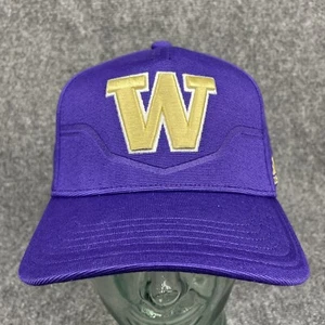Washington Huskies NCAA Flex Fit Hat One Size - Gold W Purple Cap - NWT - Picture 1 of 5