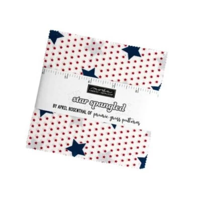 APRIL R FOR MODA FABRICS SALE,STAR SPANGLED CHARM PACK 42-5" Precut Sqs by April R/MODA Fabrics