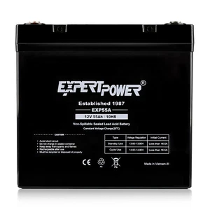 ExpertPower 12V 55AH Pride Mobility Jazzy 600, 600 XL, 614, 614HD Battery - Picture 1 of 9