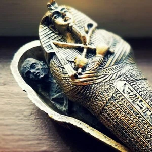 Mummy in Coffin, Egyptian Sarcophagus with Mummy, King Tut, Oddities - Picture 1 of 5