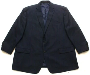 Van Heusen Mens Blazer Jacket Big Tall 50R Dark Blue 2-Button Sport Coat - Picture 1 of 5