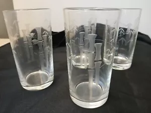 4 Stück Vintage Sasaki Noritake Kristall Bambus geätzt 5" Becher Gläser MCM - 5 VERFÜGBAR - Bild 1 von 6