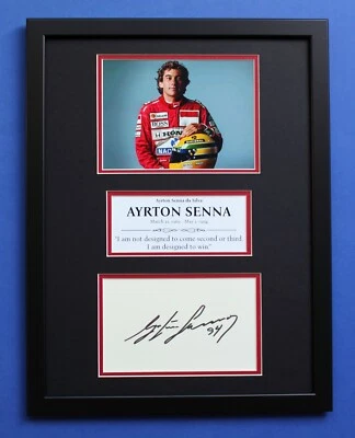 AYRTON SENNA AUTOGRAPH framed masterly display Best F1 Driver Ever - Bild 1 von 4