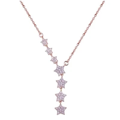 Collar Twinkle Star Lariat Chapado en Oro 14K Plata de Ley 925 Celestial Foto 1 de 4