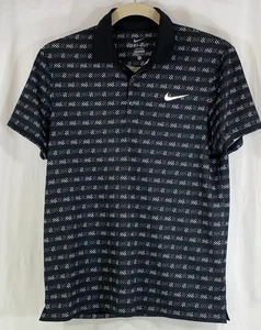 Nike NikeCourt Sphere Striped Tennis Polo Black White 728999 Mens L - Picture 1 of 10
