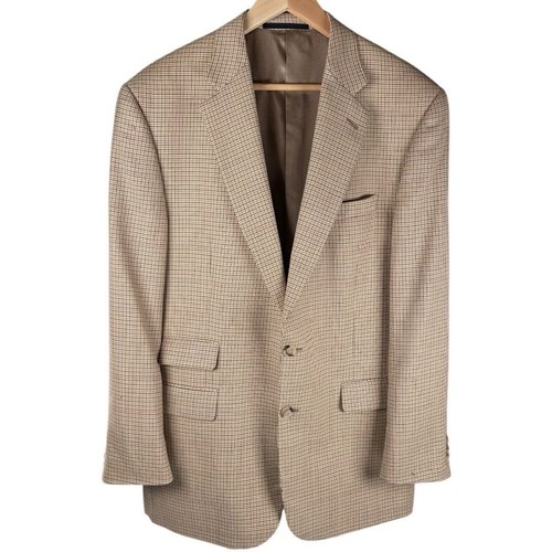 Blazer cappotto sportivo Burberry Kensington marrone quadri lana taglia 42L