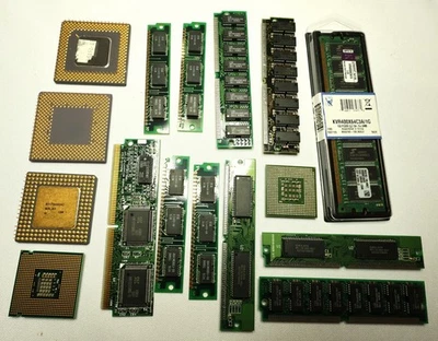 Computer Processors Intell Kingston Memory RAM Gold Scrap Lot - Image 1 of 4