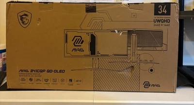 MSI 34" Quantum Dot OLED Curved UWQHD Monitor w/ HDR400 - Black - For Parts READ - Image 1 of 4