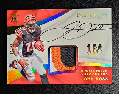 2017 Immaculate John Ross Rookie Patch Auto Gold /25 Cincinnati Bengals RPA #126 - Image 1 of 2