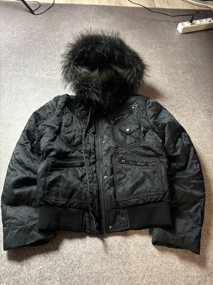 ВИНТАЖНЫЙ STREETWEAR JUNYA WATANABE СТИЛЬ ЯПОНСКИЙ МЕХ МОЛНИИ КАПЮШОН КУРТКА 90-Х - Изображение 1 из 4