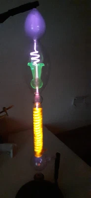 Instrument scientifique - Grand tube de Geissler -55cm forme tulipe évasé-XIX - - Photo 1/4