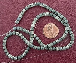 Cuentas de ágata hoja de plata gemada de tambor de 4 mm hilo de 15" - Imagen 1 de 1