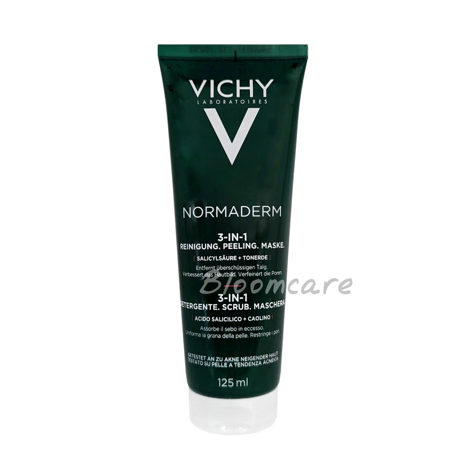 Vichy Normaderm 3 in 1 Mask Scrub Cleanser 125ml Exp.12/2025 SEALED - Image 1 of 1