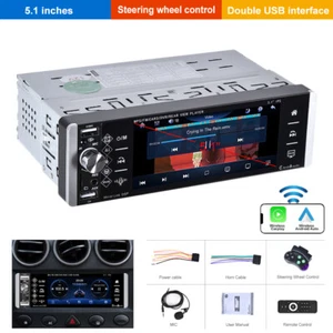 Autoradio 1 DIN Wireless Carplay Android Auto USB AUX Bluetooth FM Touchscreen - Picture 1 of 24