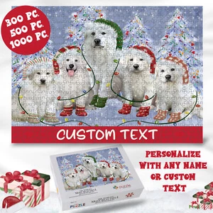 Great Pyrenees Jigsaw Puzzle for Adults Interlocking Game Christmas Dog Gift NWT - Picture 1 of 47
