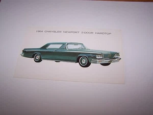 1964 CHRYSLER NEWPORT 2 DOOR HARDTOP Postcard - Picture 1 of 2