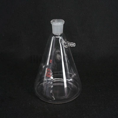 1000ml 24/29 Ground Joint Conical Filter Flask with Side Arm Lab Glassware - Image 1 of 4