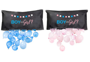 Boy or Girl Gender Reveal Deko Babyparty Junge Mädchen Sack Blau Rosa Ballon