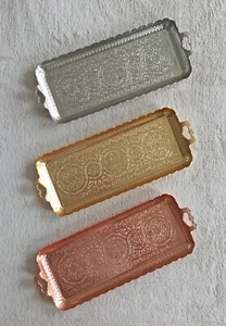 Silver-Gold-Copper Colour Rectangle Trays, Coffee-Drink Serving For 2-4 People