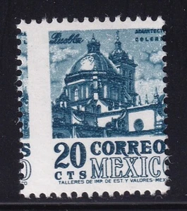 ubz57 México 1954 Catedral de Puebla Sc#878a impresión error perforación desplazado - Imagen 1 de 1