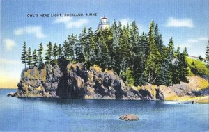 Postcard Maine Rockland Owl's Head Light Lighthouse Knox County NrMINT c1940s - Picture 1 of 1