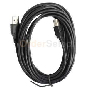 15FT USB2.0 A TO B HIGH SPEED PRINTER SCANNER 15' CABLE FOR HP CANON EPSON Black - Picture 1 of 4