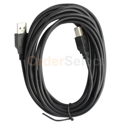 15FT USB2.0 A TO B HIGH SPEED PRINTER SCANNER 15' CABLE FOR HP CANON EPSON Black - Image 1 of 4