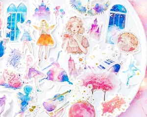 60 Pcs of Gold/Silver Foil Stamping Washi Stickers/Dreamtopia/Retro/College /Art - Picture 1 of 17