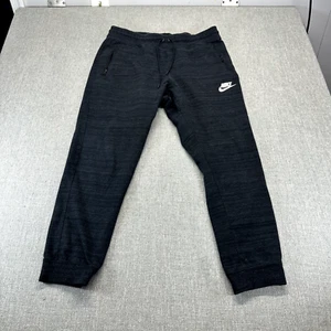 Vintage Nike Track Pants Mens XL Black Tapered Zip Pockets Swoosh Athletic - Picture 1 of 10