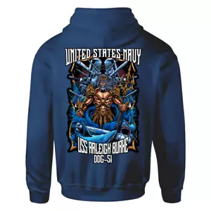 USS Arleigh Burke Hoodie - USN Veteran Hoodie - USN Apparel - King Neptune Gift - Picture 1 of 2