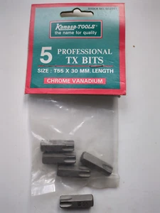 T55 Torx TX insert bits 30mm long X 5 KAMASA - Picture 1 of 1