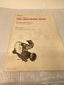 Sony DXC-1820/1820K/1821H Color Video Camera Operating Manual Instruction - Picture 1 of 8