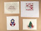 4 Cross Stitch, Merry Christmas, Caroler, Mr & Mrs Claus, Boy Girl Tree, Vintage