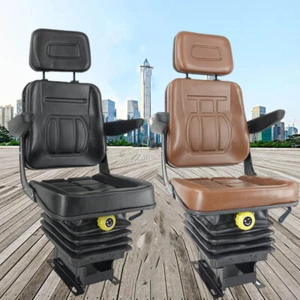 Universal Tractor Seat for Dumper Forklift Mower Digger +Armrest+Suspension Base - Picture 1 of 21