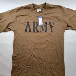 Pudala Uniforms Army Logo Coyote Tan Short Sleeve T-Shirt Sz Small New With Tags - Picture 1 of 8