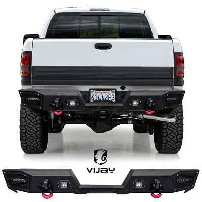 Vijay Fit 1994-2002 Dodge Ram 2500/3500 Steel Rear Bumper With LED Lights&D-Ring Foto 1 de 4
