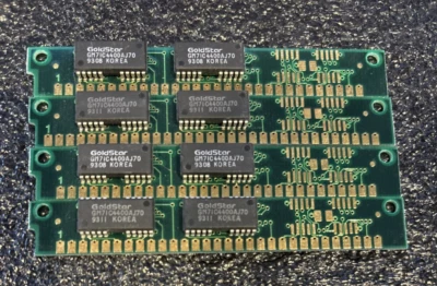 4 x 1MB 30-Pin 2-Chip 70ns FPM SIMM Memory RAM 4MB Gold PC 286 386 *Tested* - Image 1 of 3