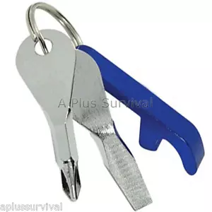 3 in 1 Function Smart Keychain Screwdriver Flathead + Philips + Bottle Opener - Picture 1 of 1