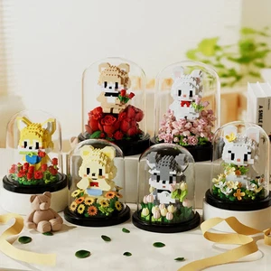 Everlasting Flowers And Roses Building Blocks,Assembled Toys, Handmade Gifts - Picture 1 of 12