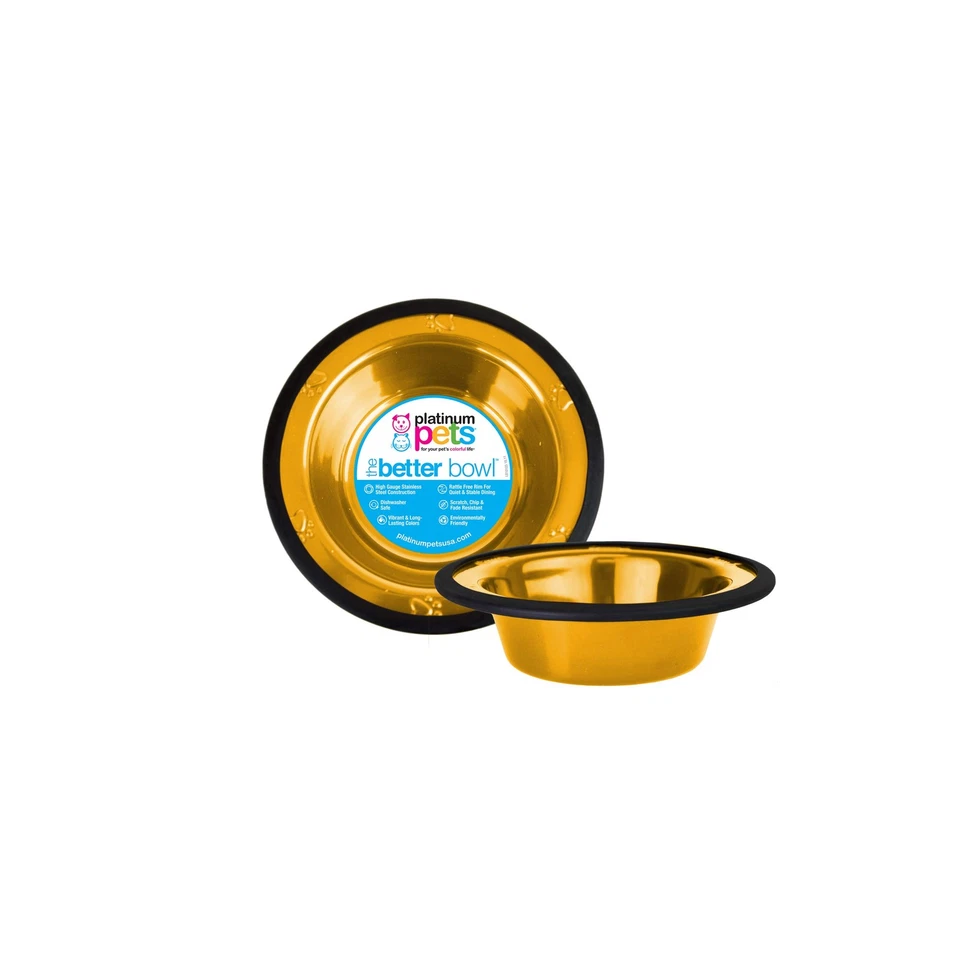 Platinum Pets Switchin Acero Inoxidable Gato/Perro Cuenco, Oro 24 quilates, X-Pequeño Foto 1 de 1