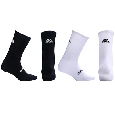 2 Pairs Cycling Socks Pro Road Riding Bicycle Bike Sport Ankle Socks White Black - Image 1 of 4