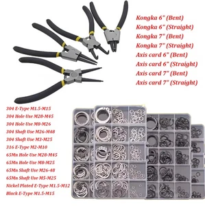 Kartenfeder Sicherungsring Set und gerader/gebogener Kopf Kartenfederzange Werkzeug - Bild 1 von 31
