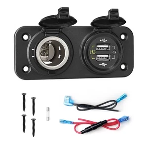 Dual Presa USB QC 3.0 per Caricabatteria Da Auto Con Presa Accendisigari 12V/24V - Foto 1 di 9