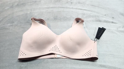 Sujetador deportivo Victoria's Secret grande rosa desnudo VSX peso pluma mediano cuello en V nuevo con etiquetas Foto 1 de 4