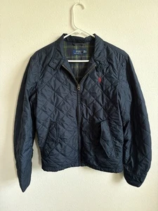 Chaqueta Bomber Vintage Polo Ralph Lauren Azul Marino Acolchada Barracuda Hombres Talla Pequeña - Imagen 1 de 11