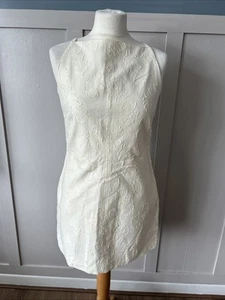Zara Size Medium Cream Textured Sleeveless Short Summer Dress - Picture 1 of 7