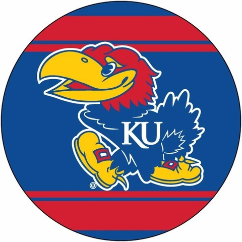 KANSAS 4" MAGNET w/ STRIPE-KANSAS JAYHAWKS CAR MAGNET-NEW FOR 2016! Cover