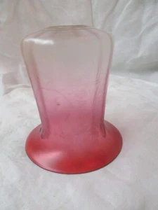 Antique cranberry to clear ombre etched Glass Lamp Shade tulip shape - Picture 1 of 4