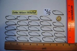 25 - #2/0 Mustad W3369A Weedless Single Worm Hooks Black Size bass lure crappie - Picture 1 of 6