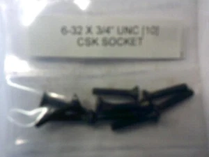 ALLEN / SOCKET COUNTERSUNK SCREWS 6-32" X   3/4" UNC  X  10 - Picture 1 of 1